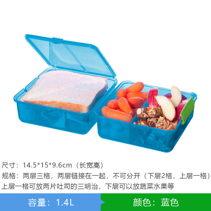 Una caja de sándwich portátil de Sistema importada de Nueva Zelanda, caja de pan para el desayuno, caja de fruta, caja de ensalada bento 