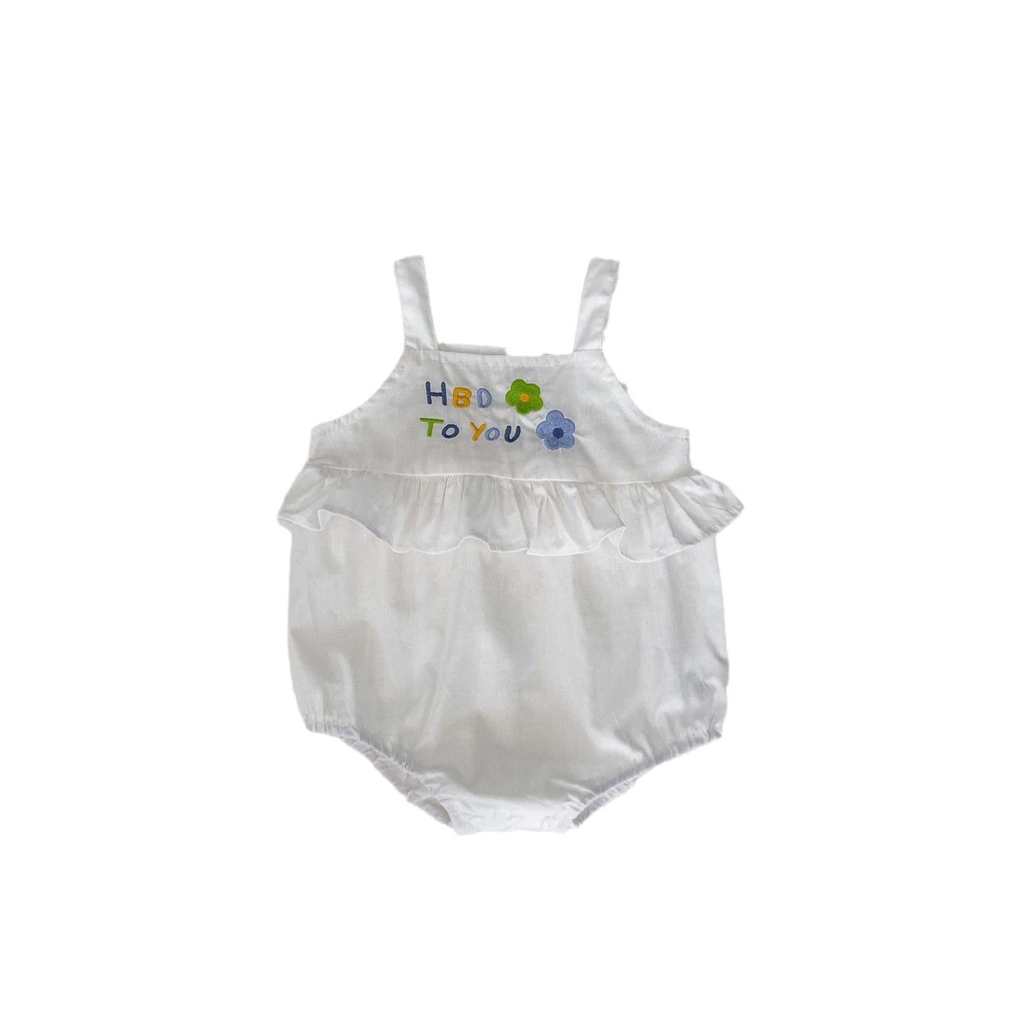 Ropa infantil A Eng modelo verano 2024 bebé 0-3 años ropa de escalada tesoro mujer tirantes bordados, ropa Ha, monos, ropa infantil 