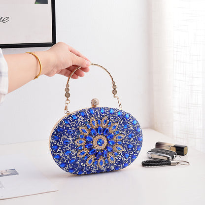 A Cross-border explosion Sunflower dinner bag Fashion banquet clutch bag Dress evening bag Diamond bag European and American party bag