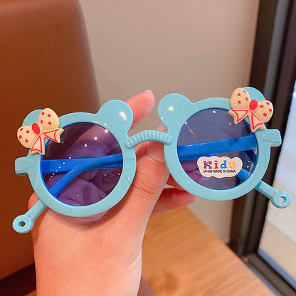 A Mickey children's sunglasses and sunglasses wholesale children's bow cartoon cute girl sun protection sunglasses factory 0.02KG