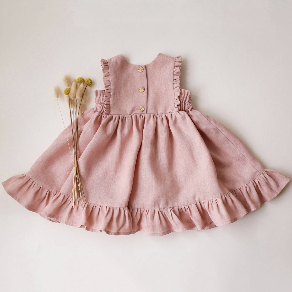 A 2024 Summer Girl Baby Baby Cotton Linen Dress Tank Top Lotus Leaf Cake Dress Cross border Princess Skirt ins