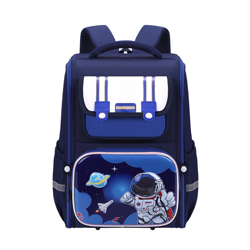 A Cross-border full-open space schoolbag for primary school students, foreign trade export, children's backpack, spaceman, dinosaur, mermaid