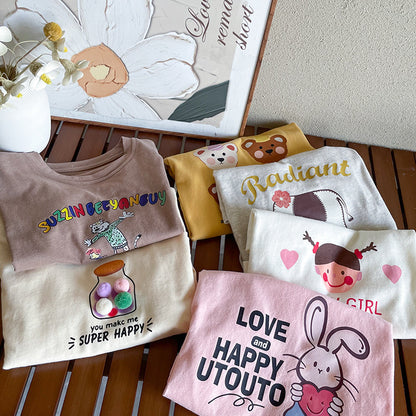 Girls&#039; Sweaters Spring and Autumn 2024 New Korean version of cartoon girls&#039; baby pullover long sleeve fashion girls&#039; children&#039;s spring clothes 0.3kg.