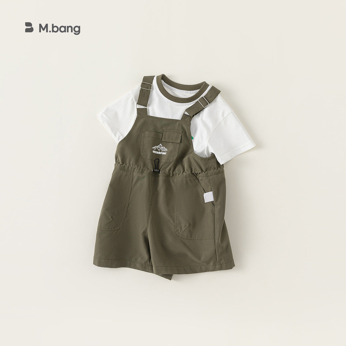 A babycity summer children's cargo overalls baby Korean children's clothes boys T-shirt two-piece set XT84052