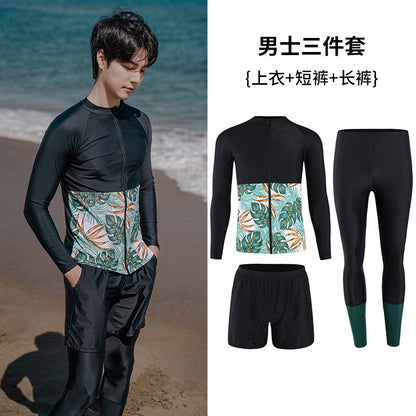 A manufacturer&#039;s new couple diving suits, long-sleeved trousers, men&#039;s suits, hot spring swimsuits and women&#039;s cross-border source factory batch