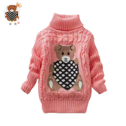 A turtleneck one piece hair [Jin Yong] children's sweater knitted wool bottoming shirt cartoon boys and girls clothing small