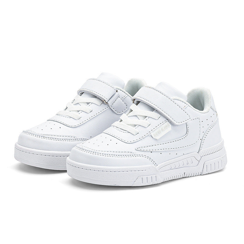 Zapatos para niños, zapatos deportivos casuales para niños, zapatos de suela blanda de cuero para niñas, zapatos blancos antideslizantes y resistentes al desgaste para niños 