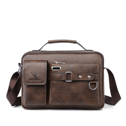 A Cross-border men's shoulder messenger bag business commuter men's shoulder bag high-end boys satchel men's bag