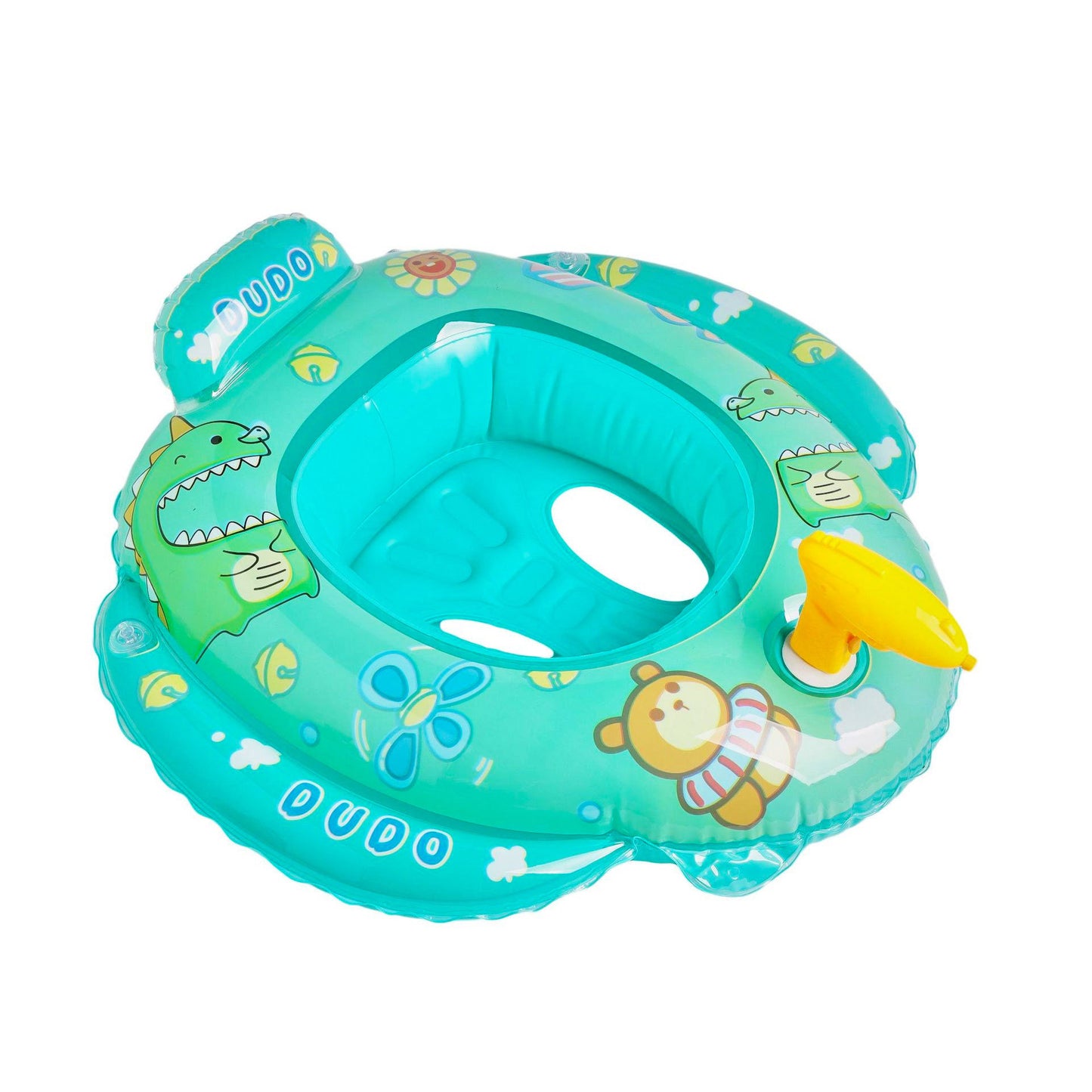 A internet celebrity with water gun airplane seat circle, children's swimming circle, cute cartoon baby water seat circle, inflatable swimming circle