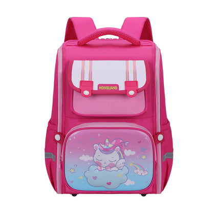 A Cross-border full-open space schoolbag for primary school students, foreign trade export, children's backpack, spaceman, dinosaur, mermaid