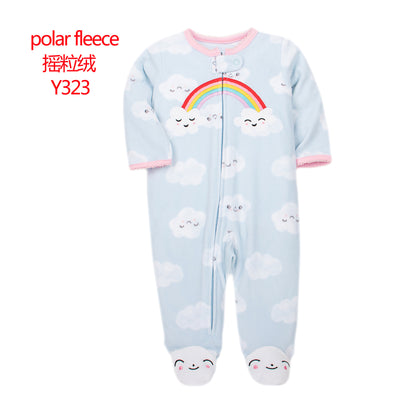 A manufacturer fleece foot climbing clothes long-sleeved onesies baby going out clothes baby Romper pajamas