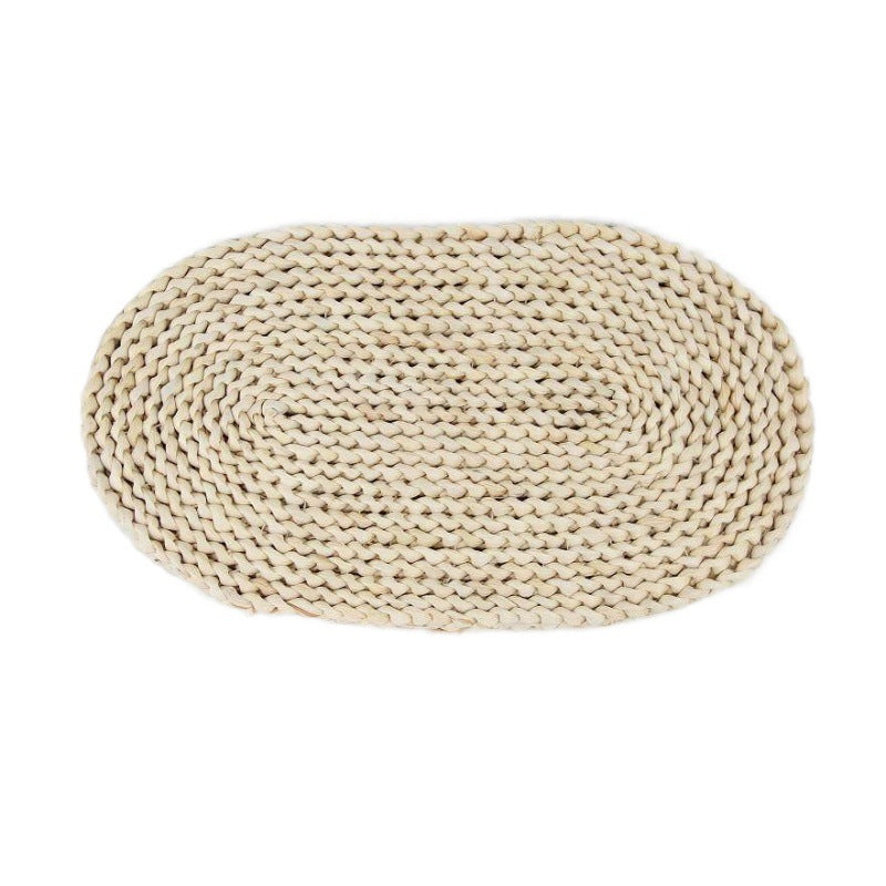 A Japanese-style home natural corn husk handmade straw plus thermal insulation tea mat table mat heat-resistant casserole mat plate cup placemat