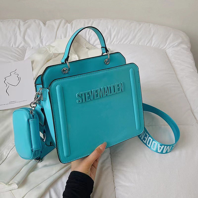 Handbag Letter Shoulder Bag Solid Color Crossbody Bag 0.7KG