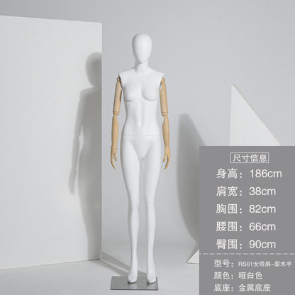 A dumb white model props female couple clothing store window display rack solid wood hand fake human male model rack