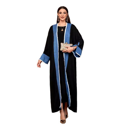 Women's Cardigan Robe Elegant Contrasting Tassel Dress Middle East Muslim Dubai Arab