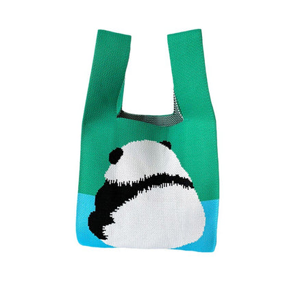 tote bag, cute animal handbag, knitted women's handbag