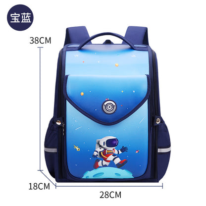 A new gradient integrated elementary school backpack for boys in grades one, two, three, four, five, and six, spine protection children's backpack for girls