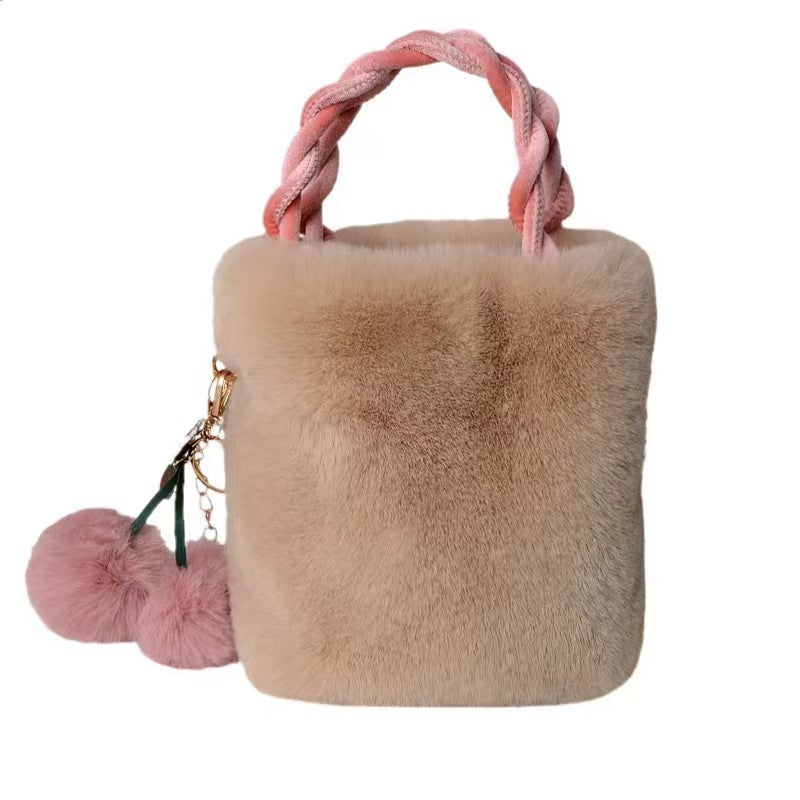 Rabbit Plush Cherry Bag Cute Girly Handbag