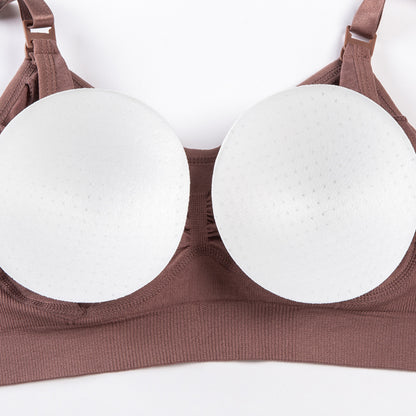 A Adjustable breastfeeding postpartum breastfeeding underwear women's no steel ring gathering comfortable breathable upper buckle seamless bra bra