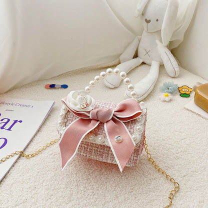 Princess, Fragrance, Chain Bag, Baby, Pearl Accessories, Hand Bag, Cute Bow Girl, Shoulder Bag