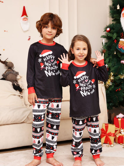 2023 Europe and the United States Amazon cross-border new letter cartoon snowflake Christmas parent-child print home service pajamas