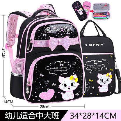 A Korean version backpack for elementary school students, grades 1-3, 4, and 6. 5. Children's backpack, cute girls aged 6-12, backpack