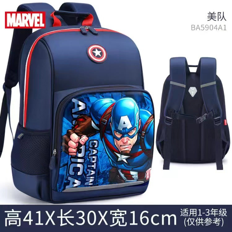 A Disney Marvel genuine children's schoolbag for primary school students 1-3 grade lightweight large-capacity boys' schoolbag wholesale