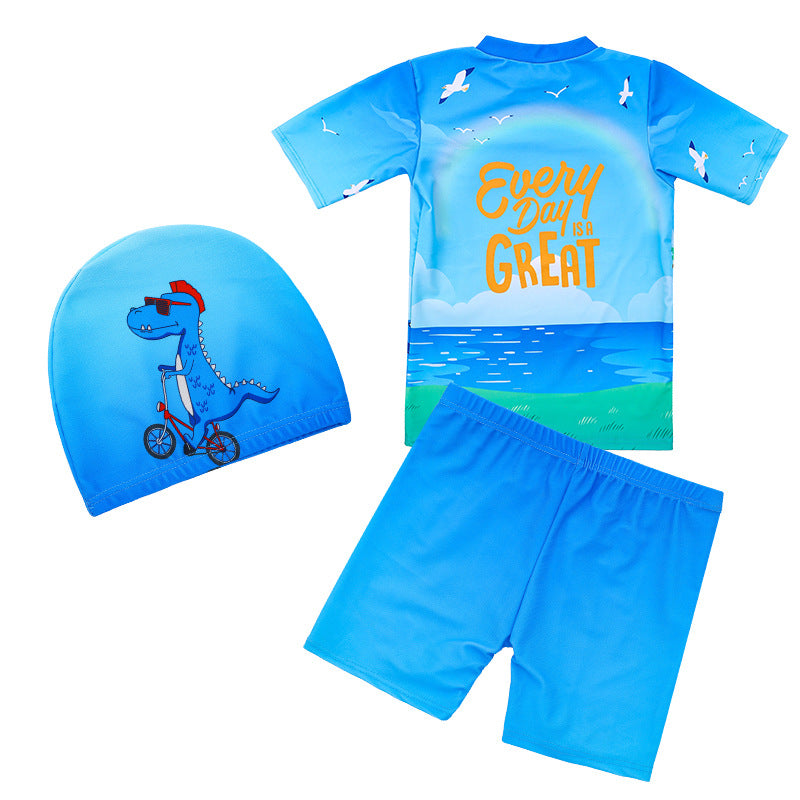 A children&#039;s swimsuit boy new large children&#039;s split sunscreen swimsuit boy swimming trunks hot spring quick-drying suit wholesale 0.2KG