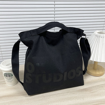 A cross-border canvas bag women's shoulder messenger bag college students in class Japanese literature and art simple large-capacity Korean version cloth bag