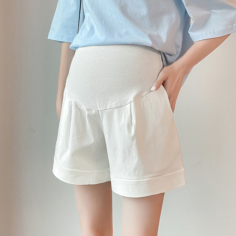 A Pregnant women's summer new ice silk A-shaped summer shorts loose and thin can be worn outside, bottomed wide-leg pants, safety pants