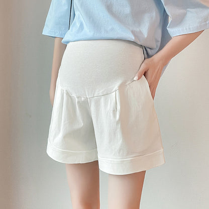 A Pregnant women's summer new ice silk A-shaped summer shorts loose and thin can be worn outside, bottomed wide-leg pants, safety pants