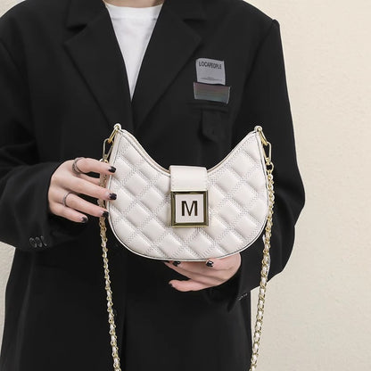 Bolso bandolera con cadena versátil y diseño de diamantes 