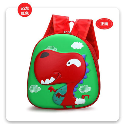 Mochila infantil de dibujos animados en 3D tridimensional, nueva mochila pequeña para clase de jardín de infantes, mochila de cáscara de huevo de dinosaurio linda de moda 