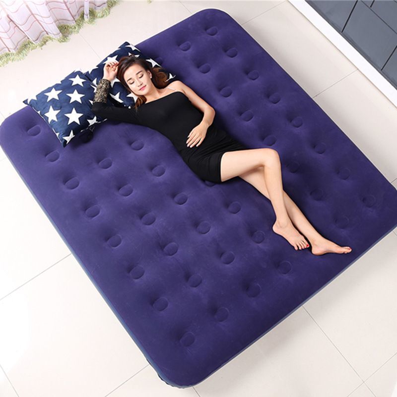 Una [almohada de aire con bomba de aire gratis] Cama inflable para dos personas para el hogar Cama con cojín de aire Cama inflable para una sola persona Colchón Cama plegable para descansar el almuerzo 