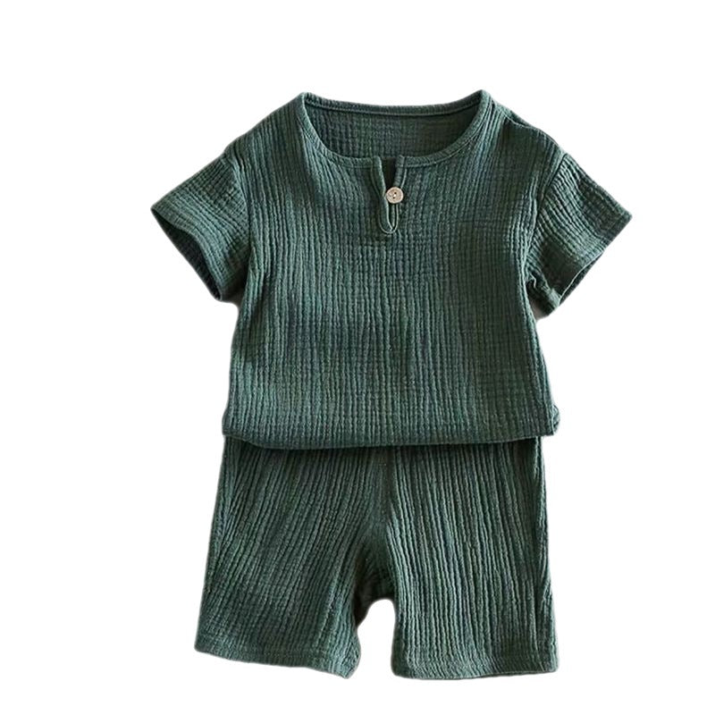 Ropa infantil famosa de Internet, niños y niñas, conjunto de ropa de verano de manga corta para bebé, ropa de verano para niños nueva de algodón 2023