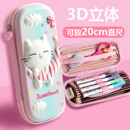 A Korean girls&#039; pencil case creative EVA girls&#039; heart stationery bag large-capacity pencil case for male and female primary school students