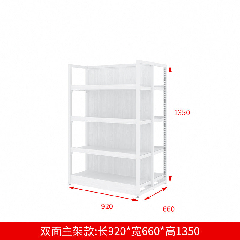 A steel and wood shelves, small supermarket shelves, island display shelves, stationery, toys, pharmacies, convenience stores, snack shelves