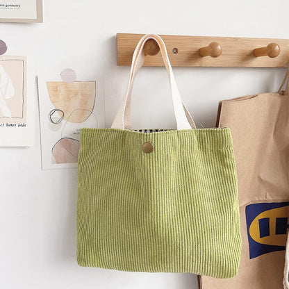 Bolso pequeño, neceser, bolsa de pana para el almuerzo, bolsa de compras