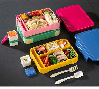 Fiambrera de estilo japonés, caja bento, partición multicapa para estudiantes, partición portátil, trabajadores de oficina con comida, calentamiento por microondas de doble capa 