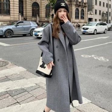 A woolen coat women's autumn and winter new woolen coat versatile small man explosion Hepburn style Korean tide