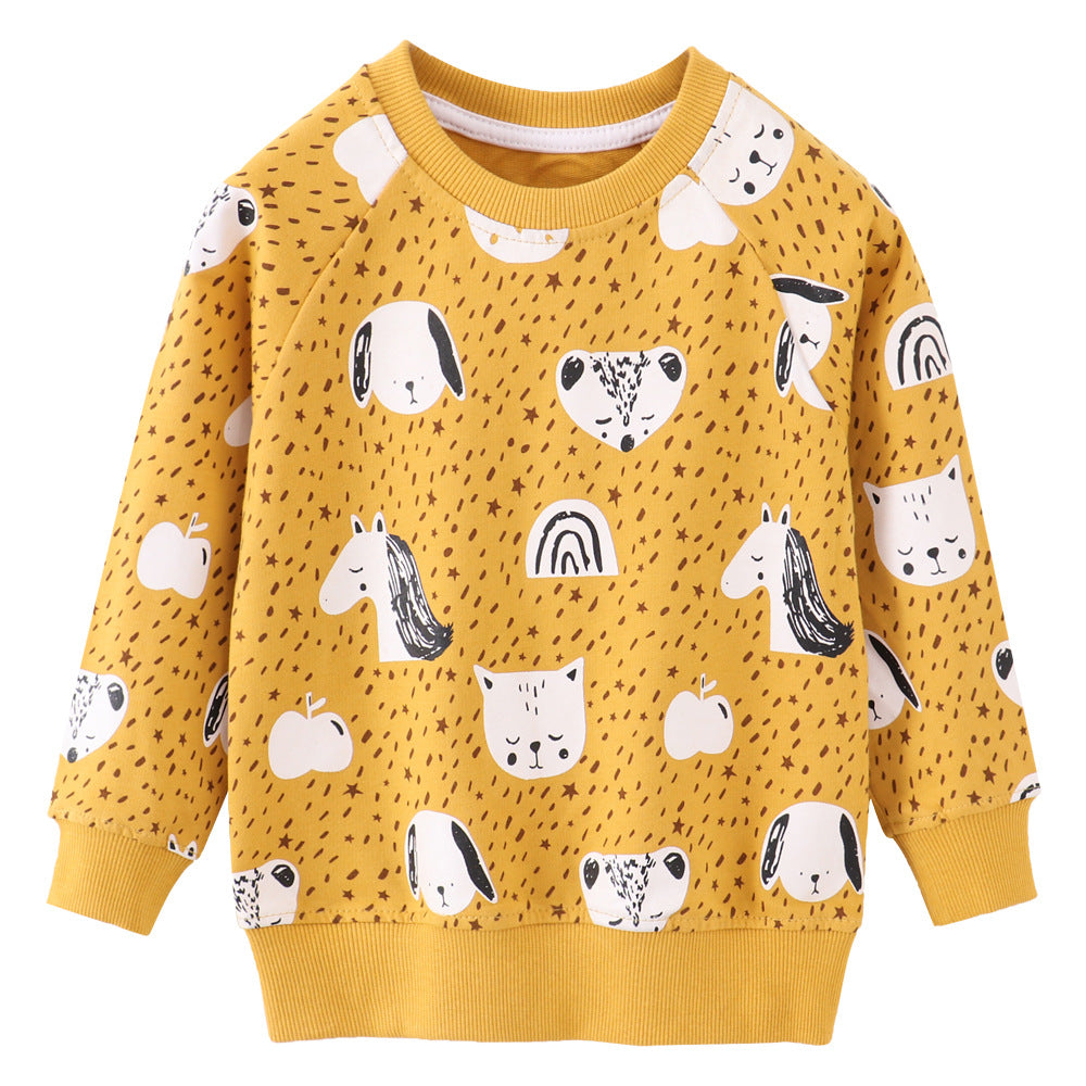 A European and American style brand men's clothing autumn and winter long-sleeved sweater tops, children's long-sleeved terry sweater children's clothing