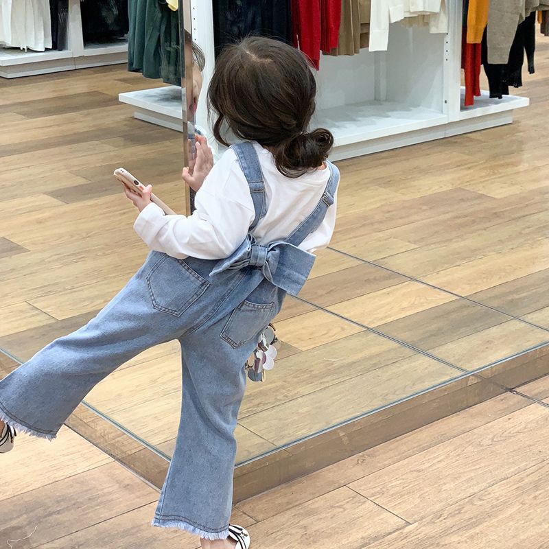 Conjunto de pantalón y cinturón de mezclilla para niña, nueva ropa de primavera de manga larga para niñas, conjunto de dos piezas de jeans de moda 0,3 kg