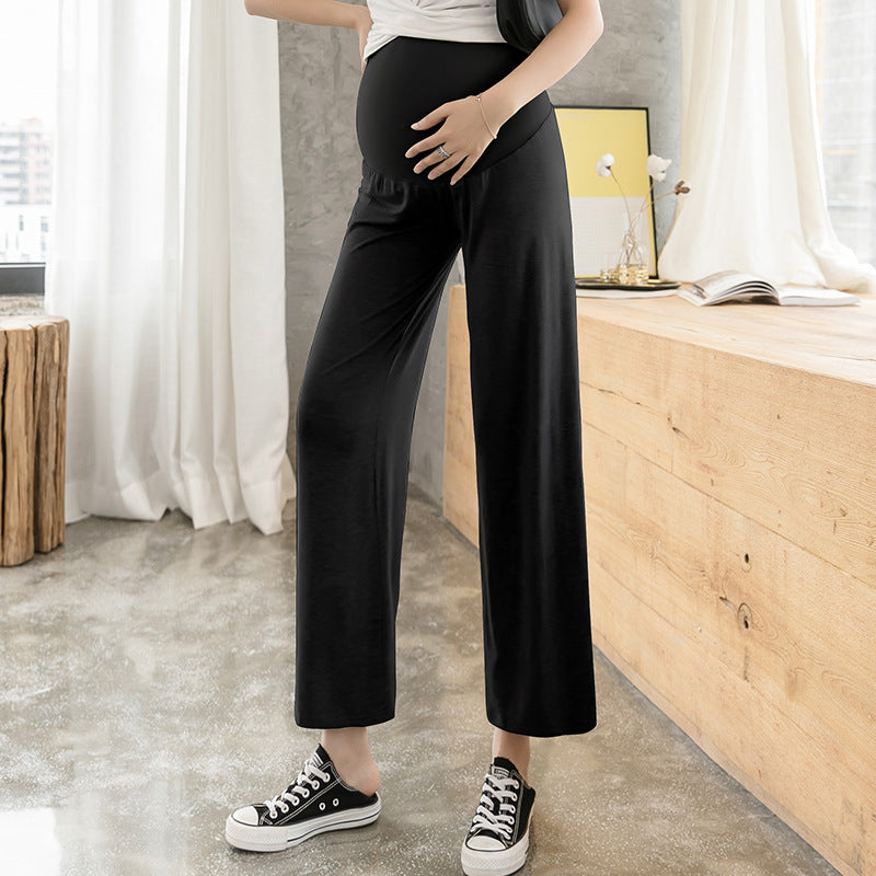 Pantalones de maternidad de moda para uso exterior, para embarazo, talla grande, con soporte para las piernas, leggings de verano para primavera y verano, finos 