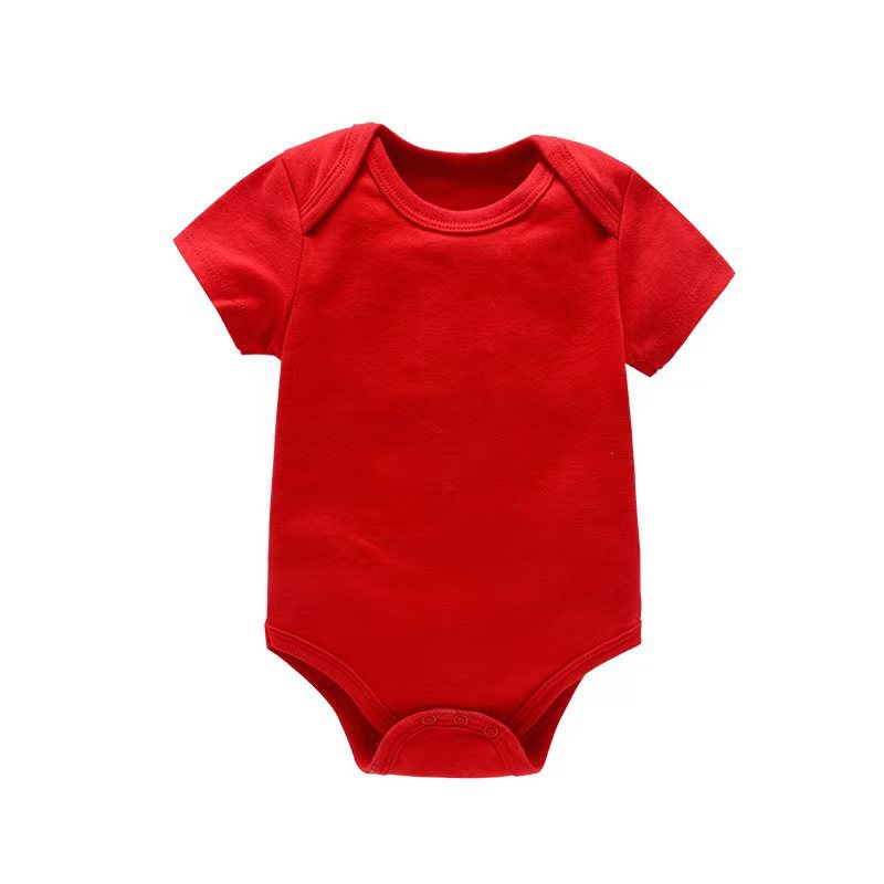 Cross-border wholesale baby plain clothes newborn clothes 0-1 years old solid color onesies, male and female babies short crawling summer 0.15kg