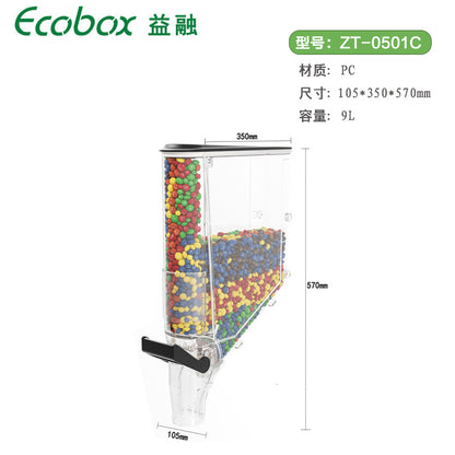 A supermarket household wall-mounted self-service pull-down snacks, dried fruit fried goods, loose scale, high transparency, sealing, moisture-proof gravity food box