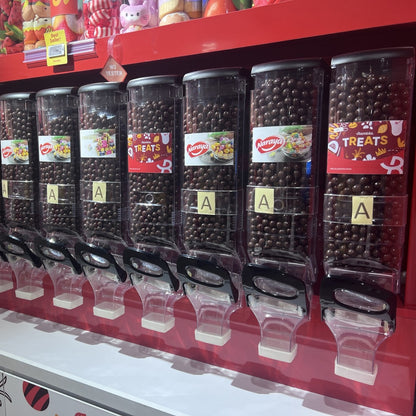 A Wall Mount Dispenser Nut Candy Chocolate Beans Gravity Food Box Deposit Pin Clear Plastic Gravity Jar