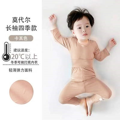 Baby set, summer thin air conditioned suit, high waist belly protection, short sleeve middle pants, pajamas, modal baby boy, summer dress, women, 0.2kg