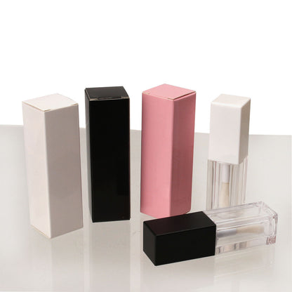 A spot pink lipstick lip gloss tube packaging carton cosmetic packaging white empty box 25X87mm printable logo MOQ: 100 PIECE