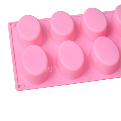 A Pudding Mousse Cake Silicone Mould DIY Handmade Soap Candle Epoxy Oval Silicone Mould