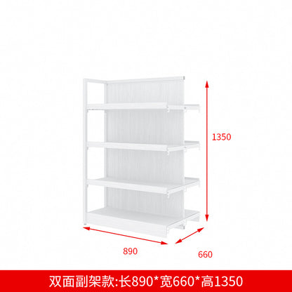 A steel and wood shelves, small supermarket shelves, island display shelves, stationery, toys, pharmacies, convenience stores, snack shelves